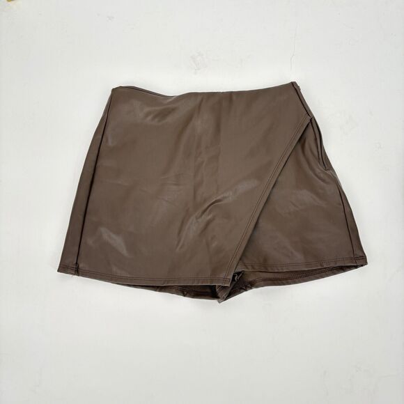 Altar'd State Dresses & Skirts - Altar'd State Women's Brown Faux Leather Skort Size Small